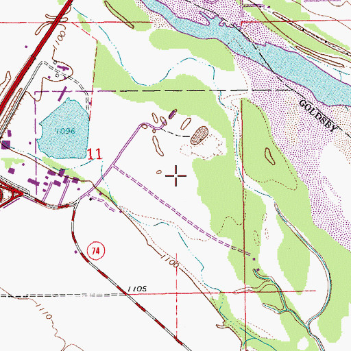 Topographic Map of Golsby Field (historical), OK
