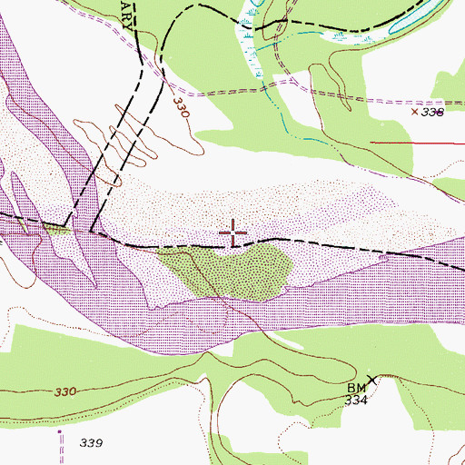 Topographic Map of South Cut Bank, OK