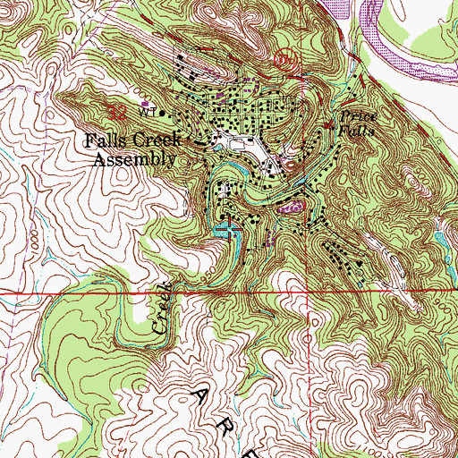 Topographic Map of Baptist Lake, OK