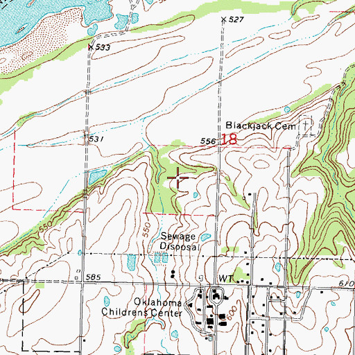Topographic Map of George Nigh Staff Development Center, OK