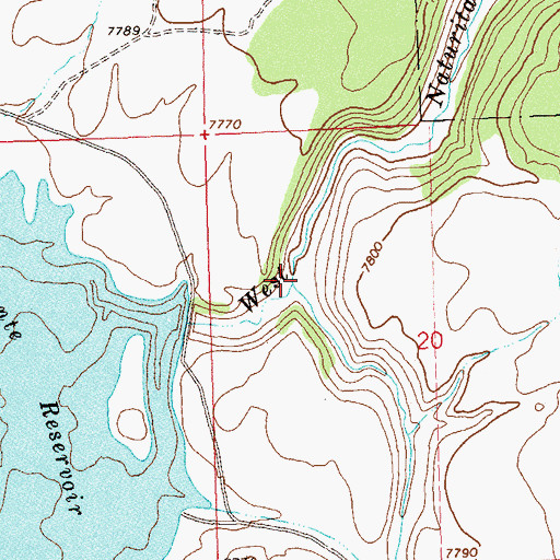 Topographic Map of Middle Naturita Creek, CO