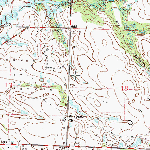 Topographic Map of Oologah Wildlife Managment Area, OK