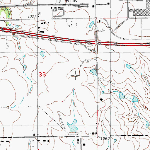 Topographic Map of James Pasture Airport (historical), OK