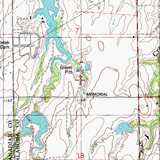 Topographic Map of Sedimentation Basin, OK