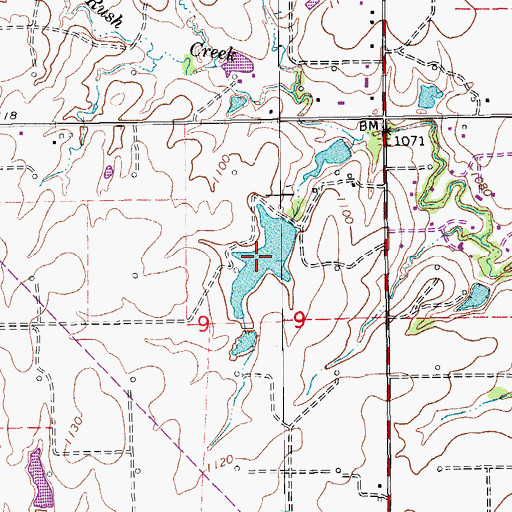 Topographic Map of Johnson Lake, OK
