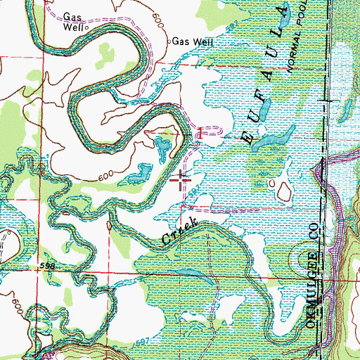 Topographic Map of Deep Fork Unit, OK