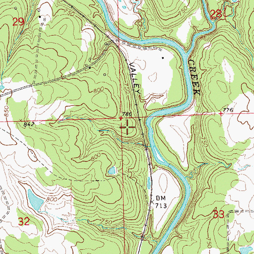 Topographic Map of Nichols, OK