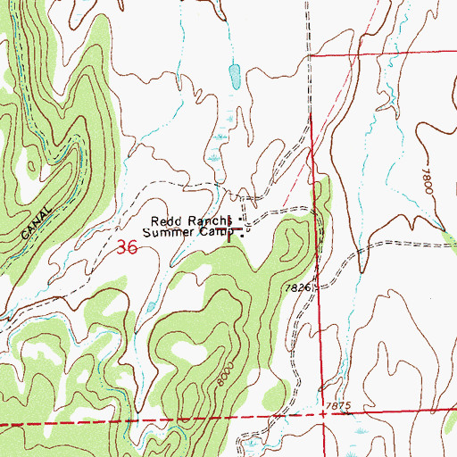 Topographic Map of Redd Ranchs Summer Camp, CO