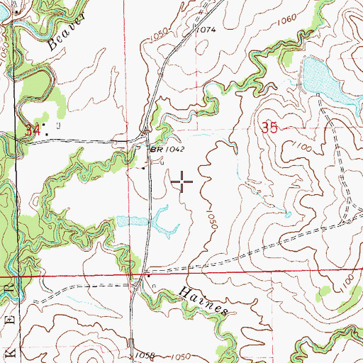 Topographic Map of Cooper Ranch Airport (historical), OK