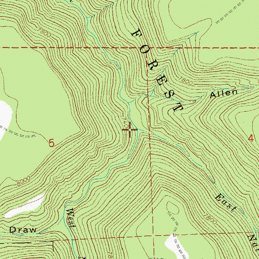 Topographic Map of East Naturita Creek, CO