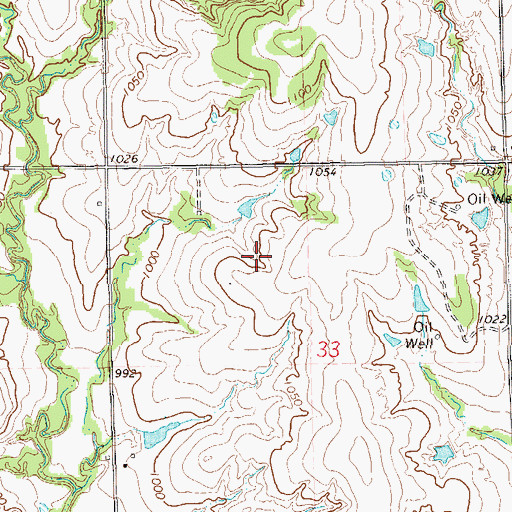 Topographic Map of Land Utilization and Research Area - Oklahoma State University, OK