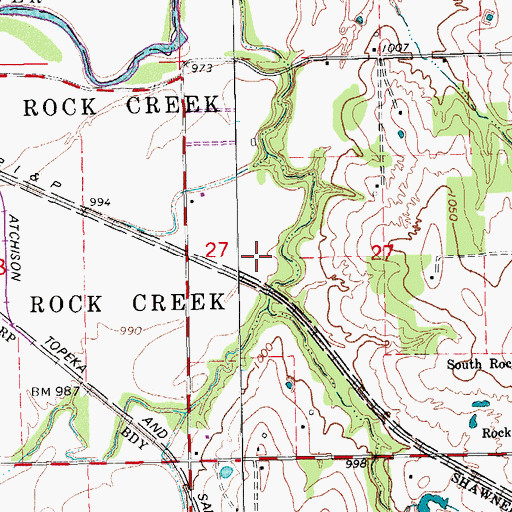 Topographic Map of Tecumseh Junction, OK