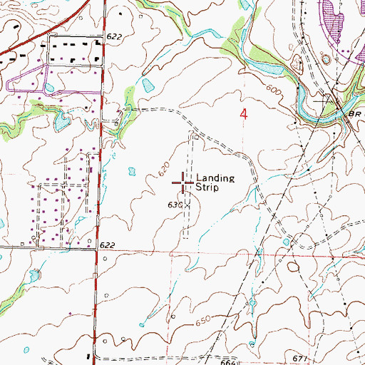Topographic Map of Oologah Airport (historical), OK