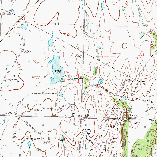 Topographic Map of Wayside, OK