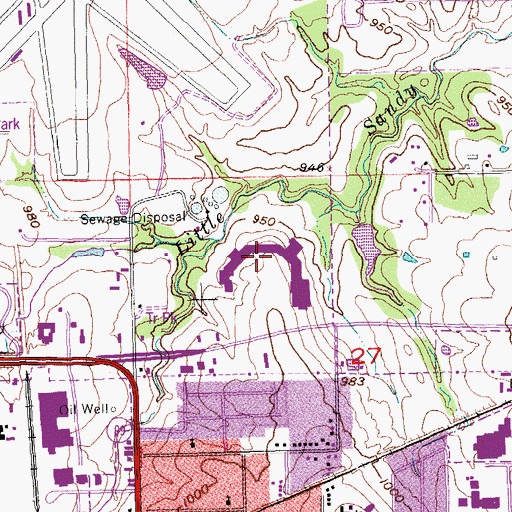 Topographic Map of North Hills Centre, OK