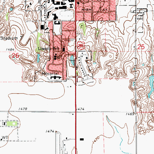 Topographic Map of Murray Plaza, OK