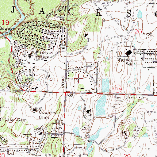 Topographic Map of Washington Park Mall, OK