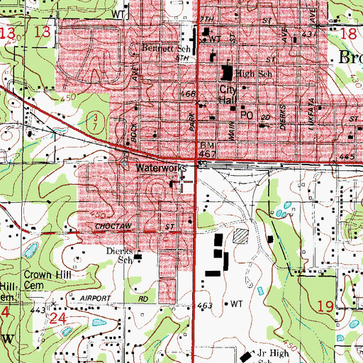 Topographic Map of South Park Shopping Center, OK