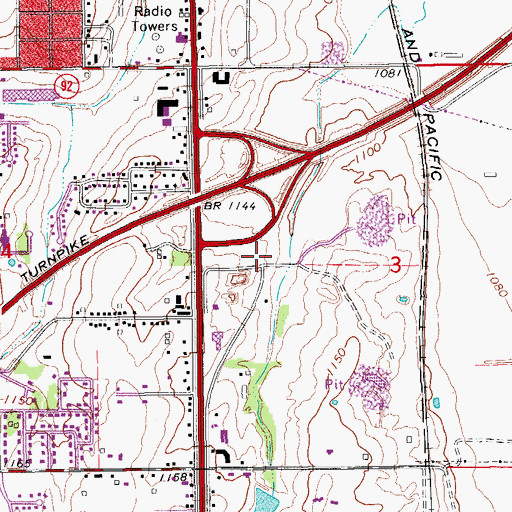 Topographic Map of Chickasha Square, OK