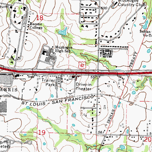 Topographic Map of Northpointe Plaza Shopping Center, OK