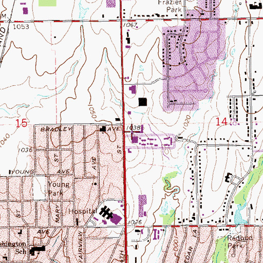 Topographic Map of Ponca Plaza, OK