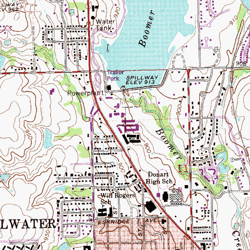 Topographic Map of Cimarron Plaza, OK