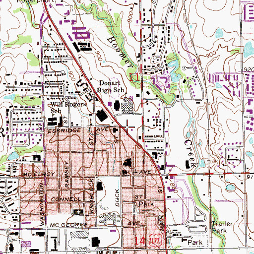 Topographic Map of Stillwater Plaza, OK