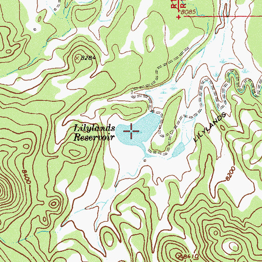 Topographic Map of Lilylands Reservoir, CO