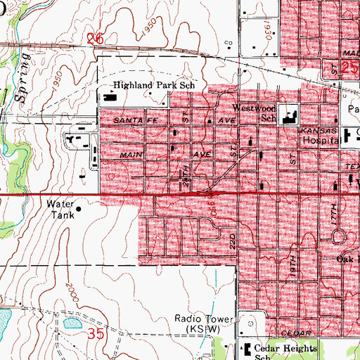 Topographic Map of Westgate Shopping Center, OK