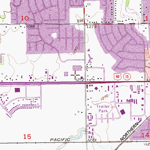 Topographic Map of Kmart Shopping Center, OK