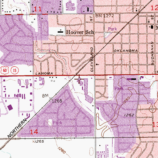 Topographic Map of Westgate Plaza, OK