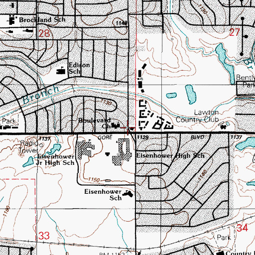 Topographic Map of Northwest 52nd Shopping Center, OK