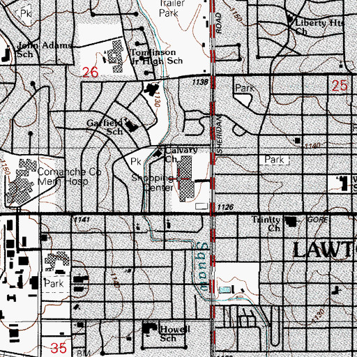 Topographic Map of Sheridan Mall, OK