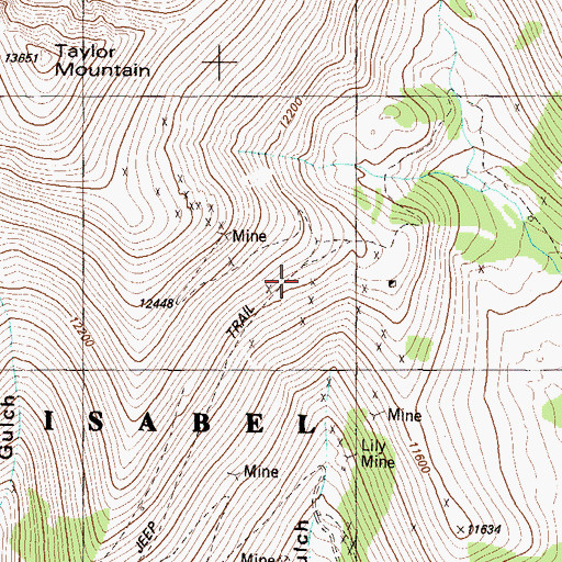 Topographic Map of Mountain Chief Mine, CO