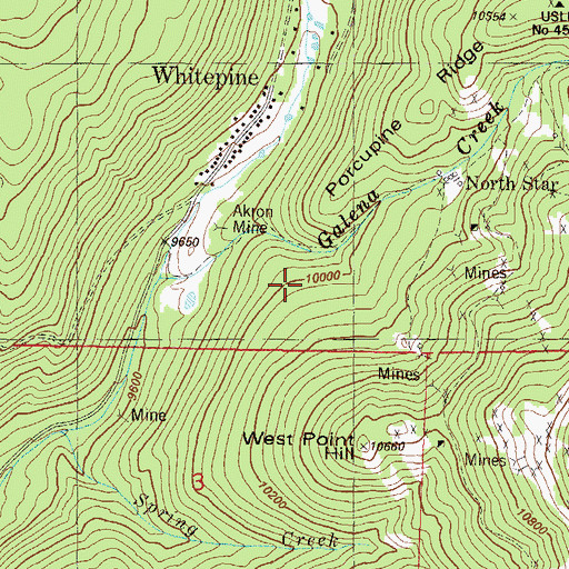 Topographic Map of Victor Mine, CO
