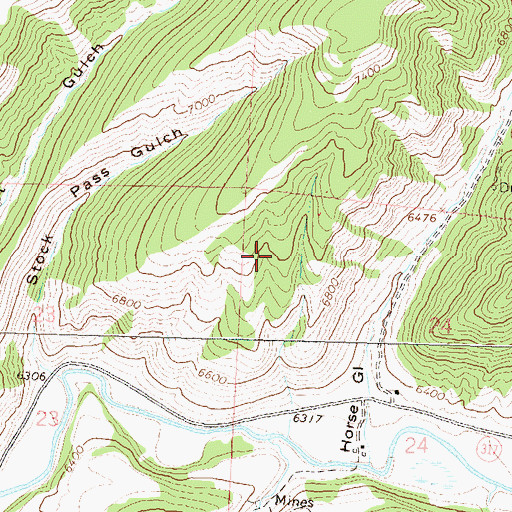 Topographic Map of Hamilton Mine, CO