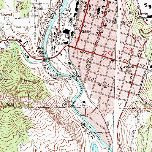 Topographic Map of Centennial Center Shopping Center, CO