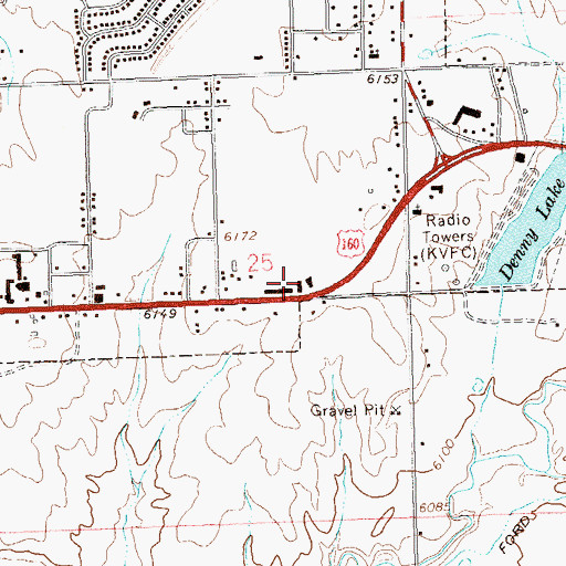 Topographic Map of Cortez Center, CO