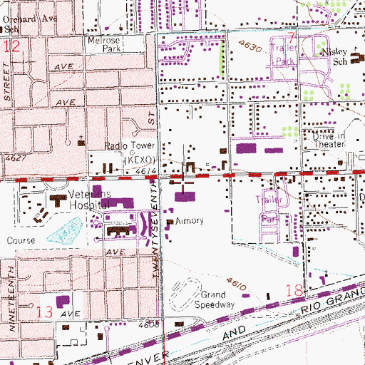 Topographic Map of Eastgate Center, CO