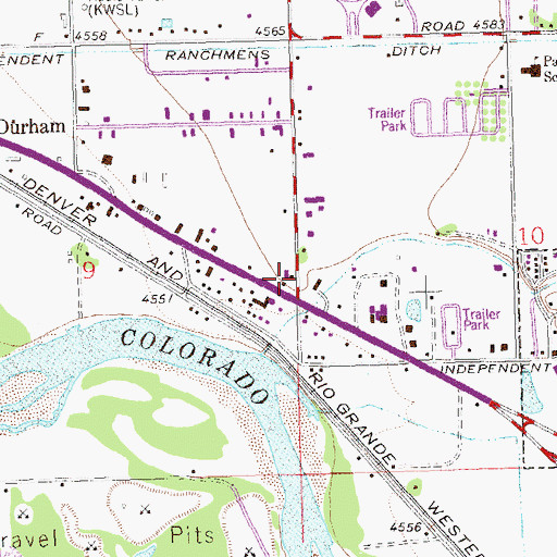 Topographic Map of Mesa Mall, CO