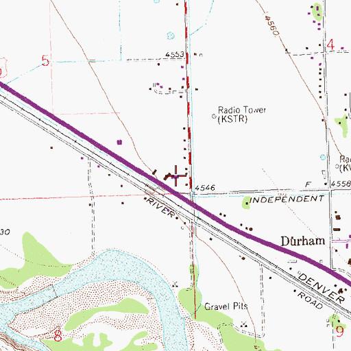 Topographic Map of Mesa Village Shopping Center, CO