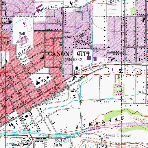 Topographic Map of Kendall Shopping Center, CO