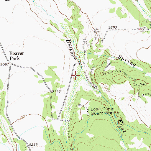 Topographic Map of East Beaver Creek, CO