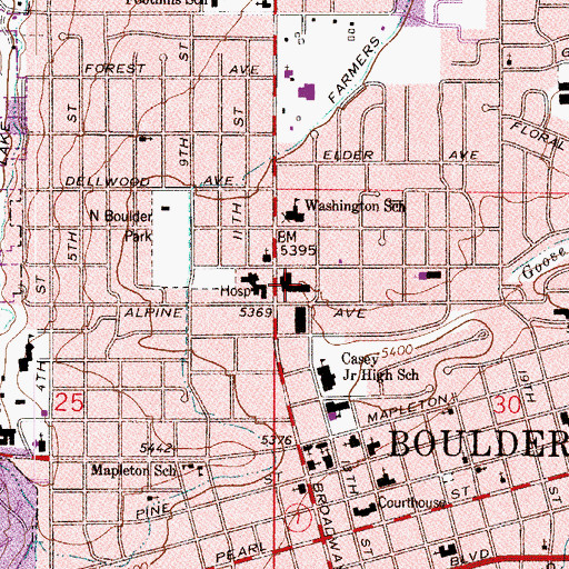 Topographic Map of North Broadway Shopping Center, CO