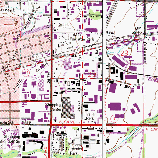 Topographic Map of Palmer Gardens Shopping Center, CO