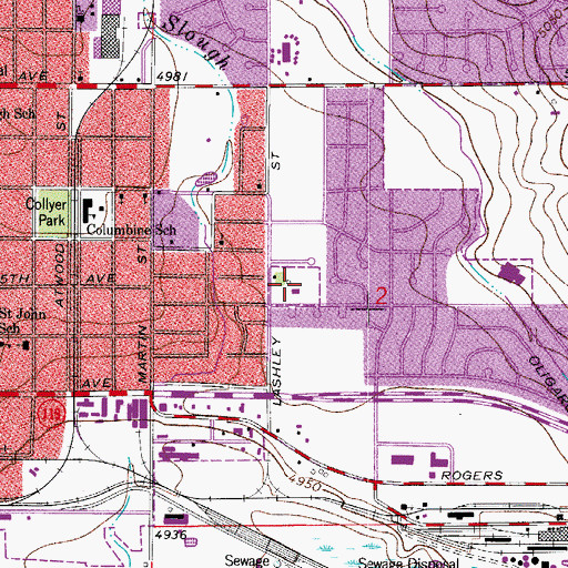 Topographic Map of First American Plaza Shopping Center, CO