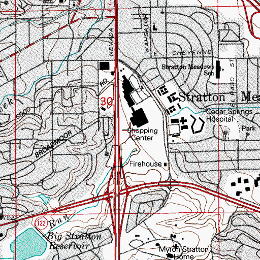 Topographic Map of Action Plaza Shopping Center, CO