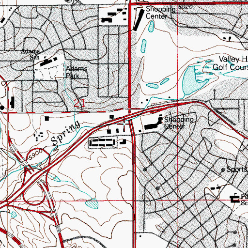 Topographic Map of Arrowhead Square Shopping Center, CO