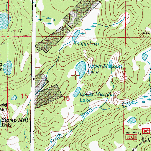 Topographic Map of Missouri Lakes, WY