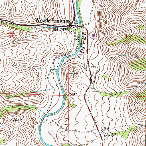 Topographic Map of Sugarloaf, WY
